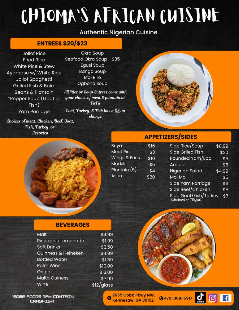 Menu Chioma's African Cuisine-1