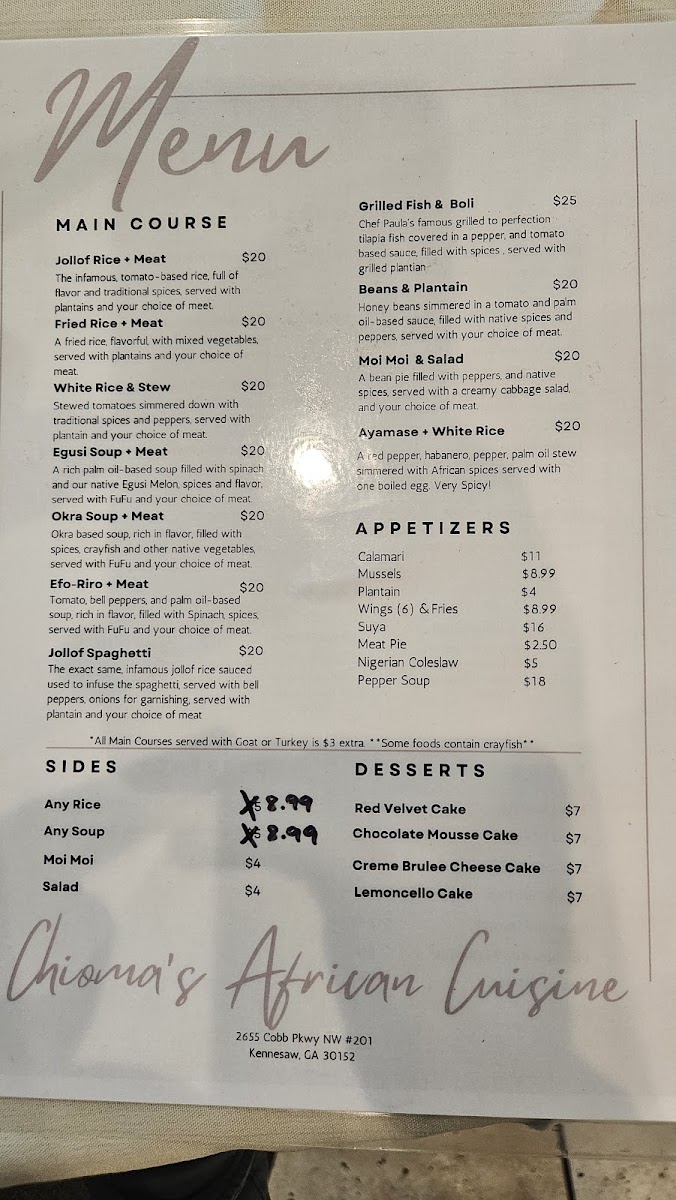 Menu Chioma's African Cuisine-3